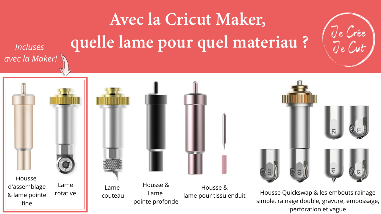 Cricut Maker, 11 différentes lames pour de nombreux matériaux ! – Créativ  Découpe, le blog